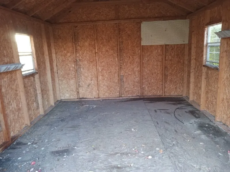 After: the backyard shed, emptied (estate cleanouts, Lemont)