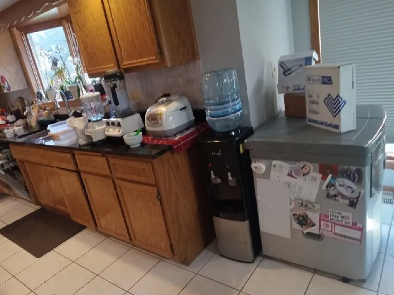 Before: kitchen counters and appliances (estate cleanouts, Lemont)