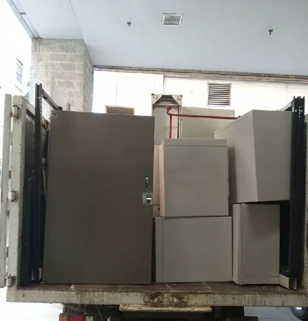 During: a truck packed with cabinets and files (office cleanouts & office furniture removal, The Loop)