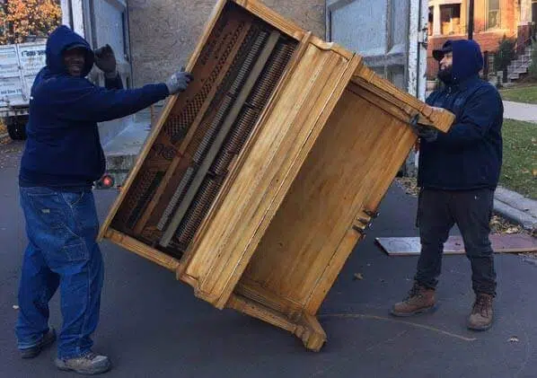 Removing an old piano in Elmhurst, IL | JunkRelief.com Chicago