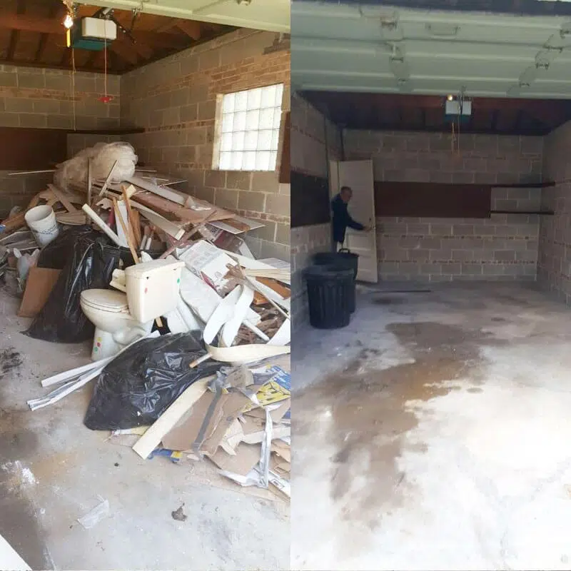 Before and After picture of a Garage Cleanout in Chicago | JunkRelief.com Chicago
