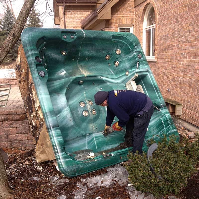 Old Hot Tub Removal - Junk and Debris Removal near Naperville | JunkRelief.com Chicago