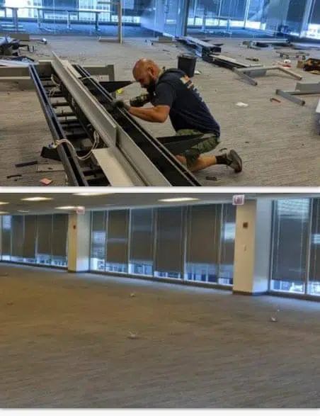 before and after - cleaning out a high rise office| JUNK Relief Chicago, Arlington Heights, Evanston, Elmhurst, Naperville