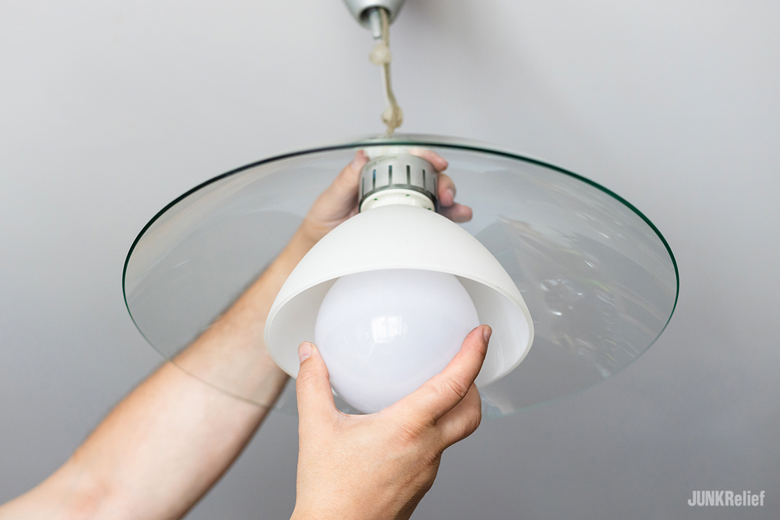 Cleaning a Ceiling Light