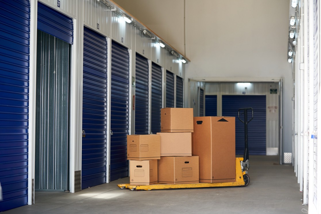 Boxes Outside a Storage Unit